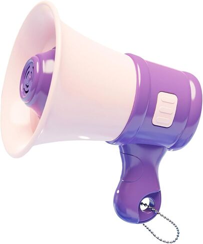 Megaphone Small Bull Bulhorn Keychain keychain تسجيلات تسجيل مكبر للصوت المحمولة مع متكلم سلسلة للبالغين 3 ، 4 ، 5 ، 7 ، 8 سنوات ، البنفسجي in Kuwait