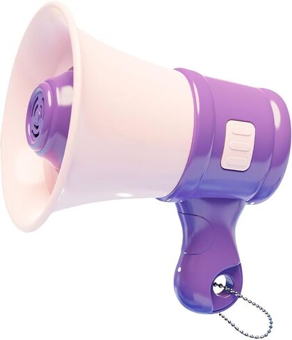 Megaphone Small Bull Bulhorn Keychain keychain تسجيلات تسجيل مكبر للصوت المحمولة مع متكلم سلسلة للبالغين 3 ، 4 ، 5 ، 7 ، 8 سنوات ، البنفسجي in Kuwait