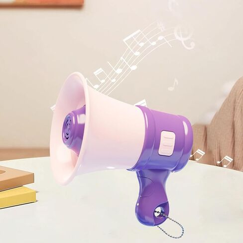 Megaphone Small Bull Bulhorn Keychain keychain تسجيلات تسجيل مكبر للصوت المحمولة مع متكلم سلسلة للبالغين 3 ، 4 ، 5 ، 7 ، 8 سنوات ، البنفسجي in Kuwait