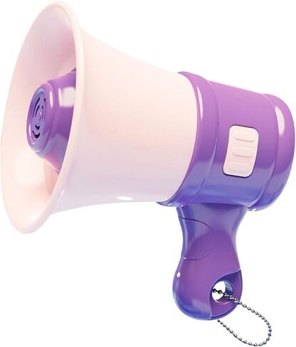 Megaphone Small Bull Bulhorn Keychain keychain تسجيلات تسجيل مكبر للصوت المحمولة مع متكلم سلسلة للبالغين 3 ، 4 ، 5 ، 7 ، 8 سنوات ، البنفسجي in Kuwait