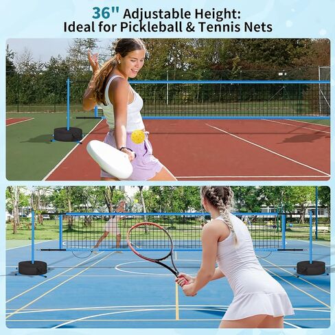 Pool Volleyball Net Set for Inground/Above Ground Pools with Sand-Filled Weighted Base, 15-27ft Adjustable Anti-Sagging Net, 2 Volleyballs & Pump, Carry Bag in Kuwait