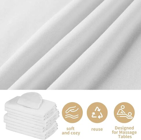 4 Sets Premium Microfiber Massage Table Sheets Set 3 Piece Set Includes Massage Table Cover Fitted Sheet and Fitted Face Rest Cover, White in Saudi Arabia