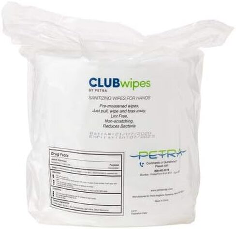 Clubwipes قيمة معدات الصالة الرياضية مناديل | مناديل بالجملة المثالية لمرافق اللياقة البدنية | 1200 صالة ألعاب رياضية (إعادة ملء لفة واحدة) in Kuwait