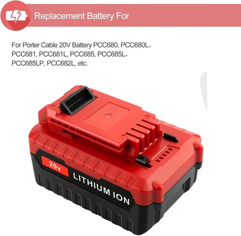 2Pack متوافق مع بطارية Porter Cable 3.0AH 20V ، استبدال PORTER-CABLE 20-Volt بطارية PCC681L PCCK6118 PCCK647LB PCC685LP PCC682L PCC680L 20VOLT MAX CORDLAL TOOL in Kuwait