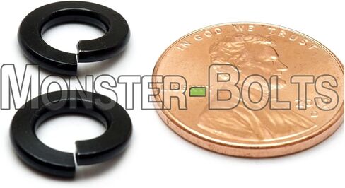 MonsterBolts - M6 Split Lock Washer, DIN 127B, Spring Steel, Black Oxide, 10 Pack in Saudi Arabia