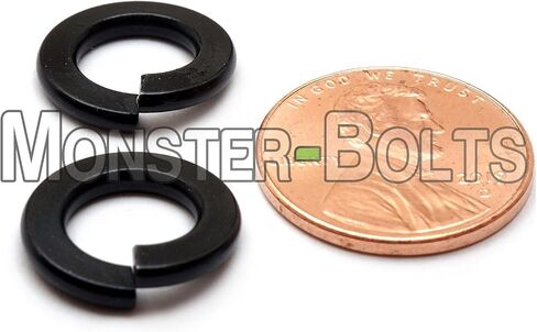 MonsterBolts - M6 Split Lock Washer, DIN 127B, Spring Steel, Black Oxide, 10 Pack in Saudi Arabia