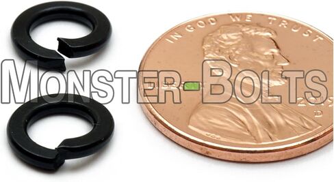 MonsterBolts - M6 Split Lock Washer, DIN 127B, Spring Steel, Black Oxide, 10 Pack in Saudi Arabia