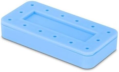 2/PCS Dental Bur Block Organizer Rectangle 14 Hole Carty Carty Courclavable Bur ، LID Clear (Beige) in Saudi Arabia