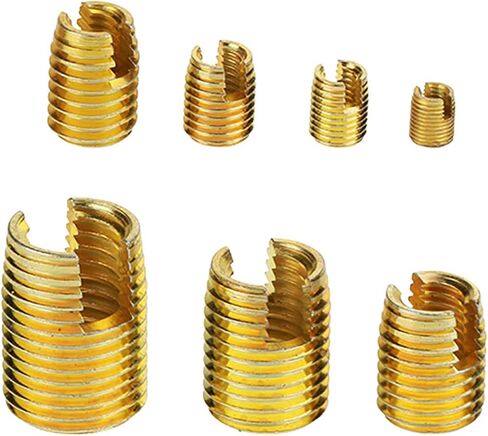 50Pcs Self Tapping Thread Insert, M3 M4 M5 M6 M8 M10 M12 Steel Thread Repair Kit with Storage Case Tapping Thread Slotted for Metal Plastic Wood in Saudi Arabia