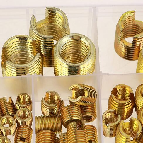 50Pcs Self Tapping Thread Insert, M3 M4 M5 M6 M8 M10 M12 Steel Thread Repair Kit with Storage Case Tapping Thread Slotted for Metal Plastic Wood in Saudi Arabia