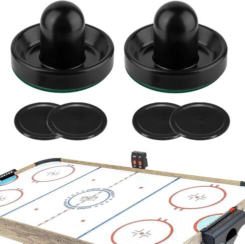 Air Hockey Pushers, Air Hockey Pucks and Air Hockey Paddles, Goal Handles Paddles Replacement Accessories for Game Tables (2Pushers, 4Pucks) in Kuwait