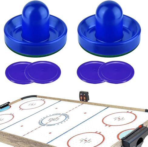 Air Hockey Pushers, Air Hockey Pucks and Air Hockey Paddles, Goal Handles Paddles Replacement Accessories for Game Tables (2Pushers, 4Pucks) in Kuwait