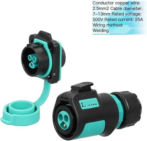 K20 waterproof aviation and socket 2-3-4 core 5-7-9P pin outdoor power quick connector(5 core plug B5 square socket 12A250V) in Saudi Arabia