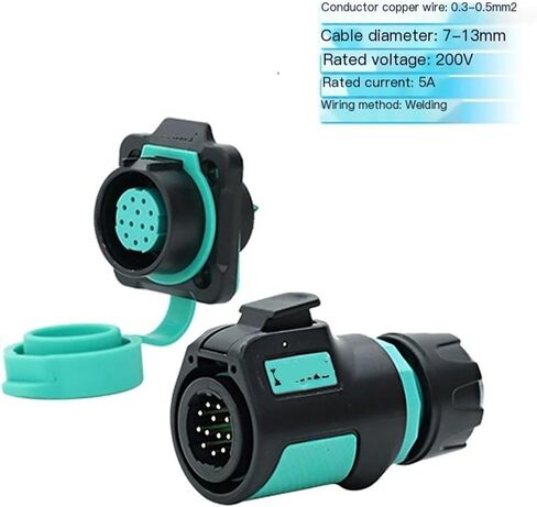 K20 waterproof aviation and socket 2-3-4 core 5-7-9P pin outdoor power quick connector(5 core plug B5 square socket 12A250V) in Saudi Arabia