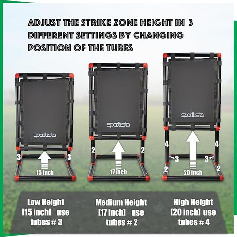 Target Zone Baseball Strike Zone-متوافق مع ألعاب الكرة البلاستيكية وإطار متين ومستقر مع النسيج الشديد. in Saudi Arabia