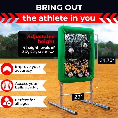 Velocity 9 Hole Pitch Master Pro Edition - Net Baseball Pitching Net - Professional Hole Hole Pitcher - Frame -Duty Frame - معدات تدريب البيسبول المحمولة والكرة اللينة in Kuwait