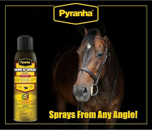 Pyranha 001GWIPEG 068022 بخاخ حماية من الذباب للخيول، 1 جالون، أصفر in Kuwait