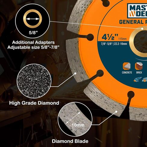 14 inch Segmented Rim Diamond Blade with 1"-7/8" Arbor Hole, Dry Wet Cutting Applications in Concrete, Paver, Masonry, Terrazzo, Stone, Granite in Kuwait