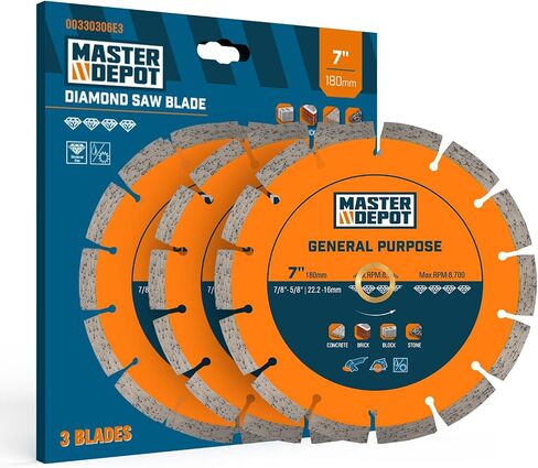 14 inch Segmented Rim Diamond Blade with 1"-7/8" Arbor Hole, Dry Wet Cutting Applications in Concrete, Paver, Masonry, Terrazzo, Stone, Granite in Kuwait