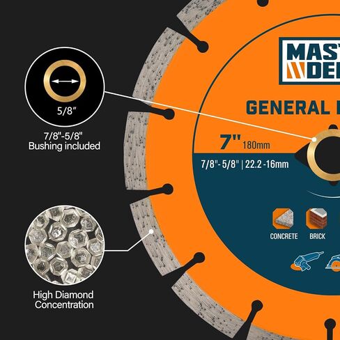 14 inch Segmented Rim Diamond Blade with 1"-7/8" Arbor Hole, Dry Wet Cutting Applications in Concrete, Paver, Masonry, Terrazzo, Stone, Granite in Kuwait