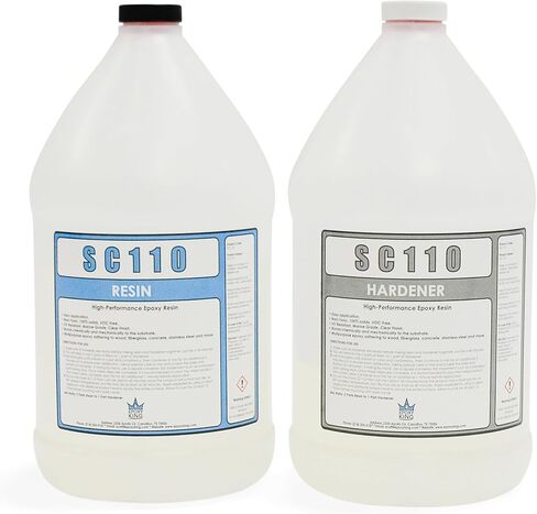 Epoxy Resin Kit with Hardener - Crystal Clear, Self-Leveling, UV-Resistant, Non-Toxic Formula - High Gloss Finish for Table Tops, River Tables, Wood, Art, Crafts, Marine and DIY Projects – 2:1 Ratio in Saudi Arabia