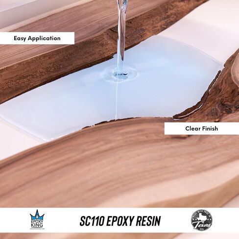 Epoxy Resin Kit with Hardener - Crystal Clear, Self-Leveling, UV-Resistant, Non-Toxic Formula - High Gloss Finish for Table Tops, River Tables, Wood, Art, Crafts, Marine and DIY Projects – 2:1 Ratio in Saudi Arabia