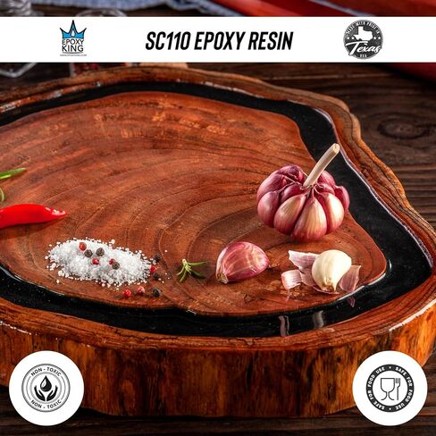 Epoxy Resin Kit with Hardener - Crystal Clear, Self-Leveling, UV-Resistant, Non-Toxic Formula - High Gloss Finish for Table Tops, River Tables, Wood, Art, Crafts, Marine and DIY Projects – 2:1 Ratio in Saudi Arabia
