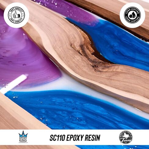 Epoxy Resin Kit with Hardener - Crystal Clear, Self-Leveling, UV-Resistant, Non-Toxic Formula - High Gloss Finish for Table Tops, River Tables, Wood, Art, Crafts, Marine and DIY Projects – 2:1 Ratio in Saudi Arabia