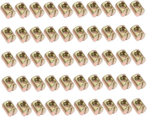 PRETYZOOM 55pcs Slotted Barrel Nuts Steel Furniture Screw Nut for Bed Table Chair in Saudi Arabia