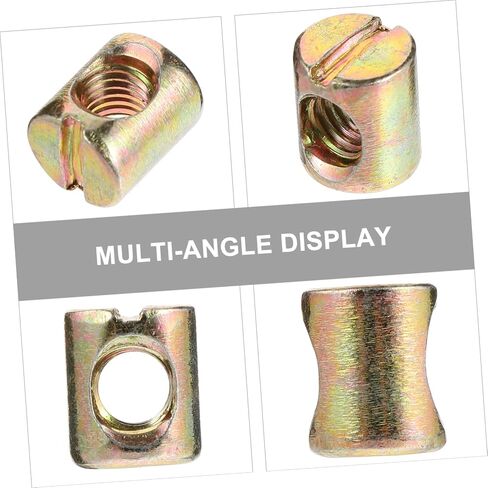PRETYZOOM 55pcs Slotted Barrel Nuts Steel Furniture Screw Nut for Bed Table Chair in Saudi Arabia