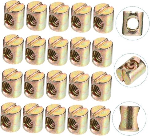PRETYZOOM 55pcs Slotted Barrel Nuts Steel Furniture Screw Nut for Bed Table Chair in Saudi Arabia