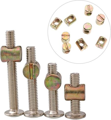 PRETYZOOM 55pcs Slotted Barrel Nuts Steel Furniture Screw Nut for Bed Table Chair in Saudi Arabia