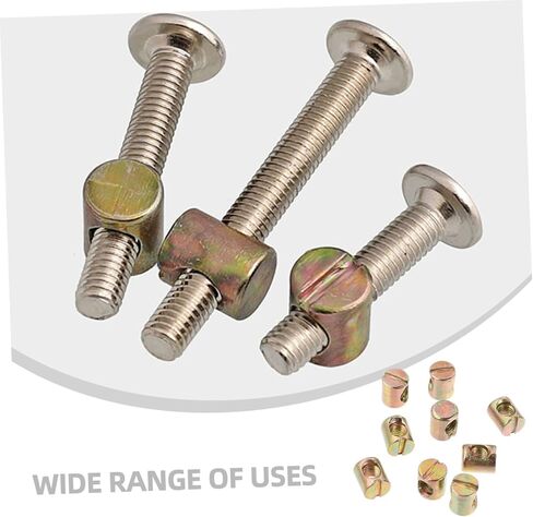 PRETYZOOM 55pcs Slotted Barrel Nuts Steel Furniture Screw Nut for Bed Table Chair in Saudi Arabia