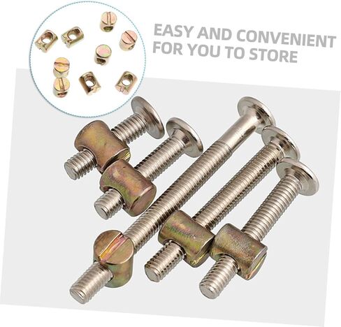 PRETYZOOM 55pcs Slotted Barrel Nuts Steel Furniture Screw Nut for Bed Table Chair in Saudi Arabia