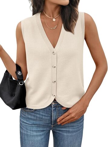 Lillusory Womens Stest Tops Sweeveless Sensters Button Down Dect Device Disual Disual Endery Strendy Summer Outfits 2025 in Saudi Arabia