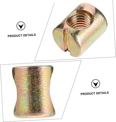 PRETYZOOM 55pcs Slotted Barrel Nuts Steel Furniture Screw Nut for Bed Table Chair in Saudi Arabia