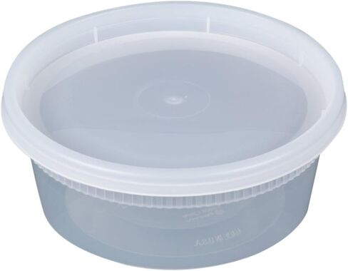 Newsprint YL2508 Detainer Clear Round Deli Container Combo Pack 240/CS, 8 oz. in Saudi Arabia