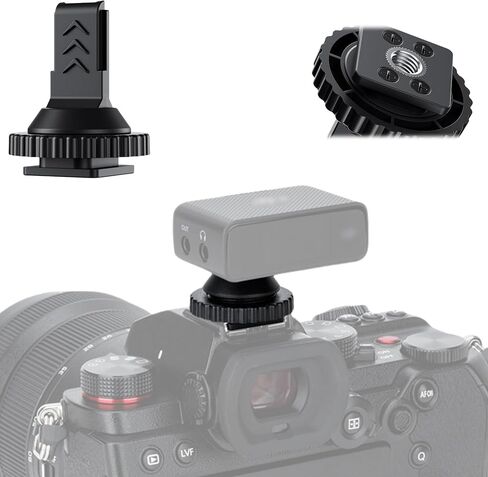 JJC Cold Shoe Mount Adapter for DJI Mic Mini with 1/4"-20, Durable ABS Cold Shoe Adapter Angle Adjustable, Hot Shoe Accessories for DSLR Camera Vlogging Video Recording, Not for DJI MIC 1/2 in Saudi Arabia