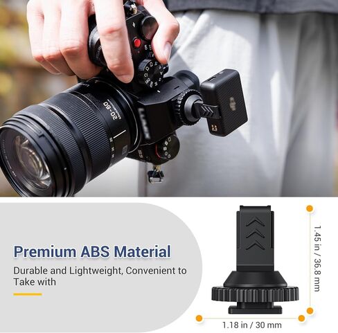 JJC Cold Shoe Mount Adapter for DJI Mic Mini with 1/4"-20, Durable ABS Cold Shoe Adapter Angle Adjustable, Hot Shoe Accessories for DSLR Camera Vlogging Video Recording, Not for DJI MIC 1/2 in Saudi Arabia