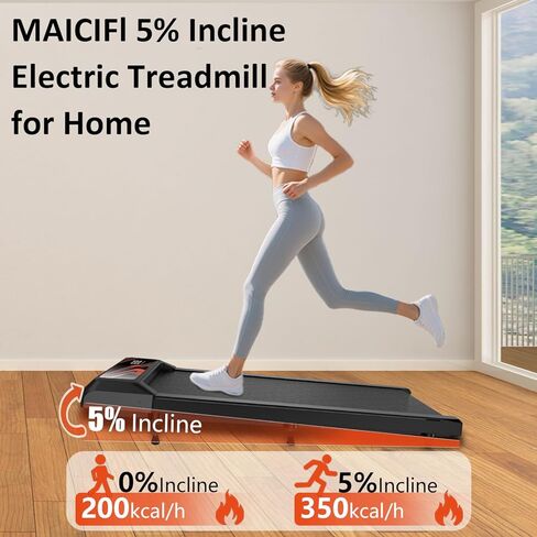 Under Desk Treadmill, 2.5 HP 265 Lbs Low Noise Walking Pad Treadmill LED Display with Remote Control Walking Jogging Running Machine, Incline Treadmills for Home and Office in Kuwait