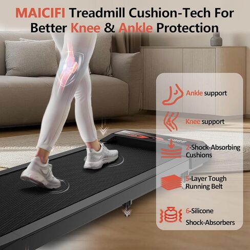 Under Desk Treadmill, 2.5 HP 265 Lbs Low Noise Walking Pad Treadmill LED Display with Remote Control Walking Jogging Running Machine, Incline Treadmills for Home and Office in Kuwait