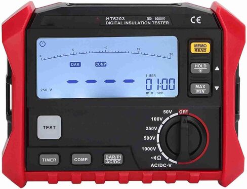 aqxreight Insulation Resistance Tester Megohmmeter Precision Machined Digital Multimeter with Backlight and Support for Ground Testing in Saudi Arabia