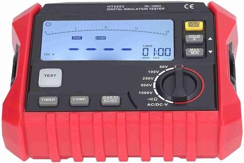 aqxreight Insulation Resistance Tester Megohmmeter Precision Machined Digital Multimeter with Backlight and Support for Ground Testing in Saudi Arabia