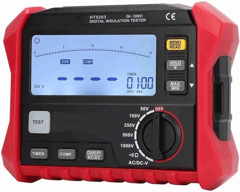 aqxreight Insulation Resistance Tester Megohmmeter Precision Machined Digital Multimeter with Backlight and Support for Ground Testing in Saudi Arabia