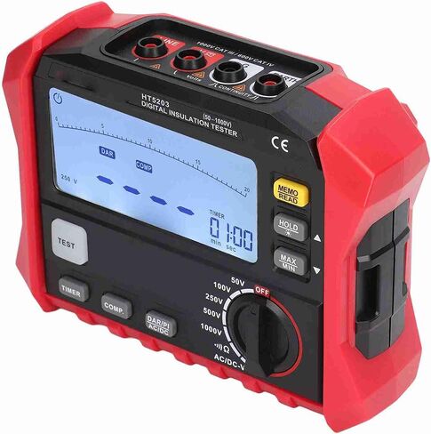 aqxreight Insulation Resistance Tester Megohmmeter Precision Machined Digital Multimeter with Backlight and Support for Ground Testing in Saudi Arabia
