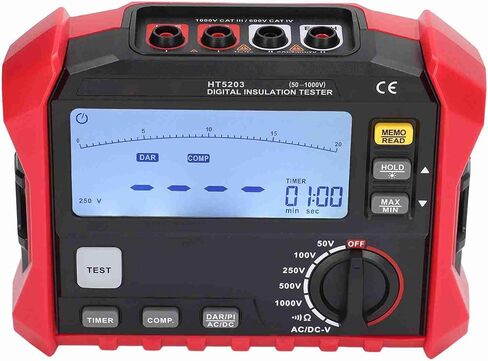 aqxreight Insulation Resistance Tester Megohmmeter Precision Machined Digital Multimeter with Backlight and Support for Ground Testing in Saudi Arabia