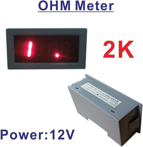 LED Resistance Meter Ohm Meter Resistor 2K Red Digits Power Supply Voltage DC 12V Mini Ohmmeter 3 1/2 Digital Meter with a Back in Saudi Arabia
