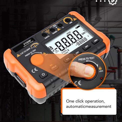 Fydun Insulation Resistance Tester High Precision Digital 1000V with LCD Display Backlit Neck Strap in Saudi Arabia
