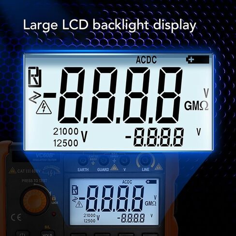 Fydun Insulation Resistance Tester High Precision Digital 1000V with LCD Display Backlit Neck Strap in Saudi Arabia