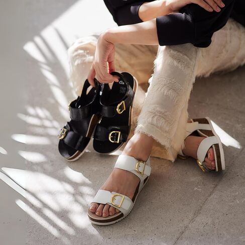 Ara Women's Nova Buckle Sandal ، جلد براءات الاختراع الأسود - 38 مترًا (الولايات المتحدة) in Kuwait